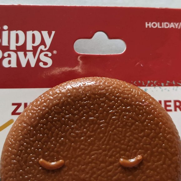 Zippy Paws Zippytuff Teether Gingerbread Man with Rope Teething Toy - Picture 3 of 6